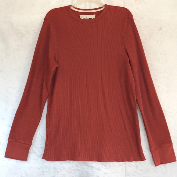 Urban Pipeline Rust Colored Thermal Unisex Long Sleeve Pullover Shirt - Picture 1 of 9
